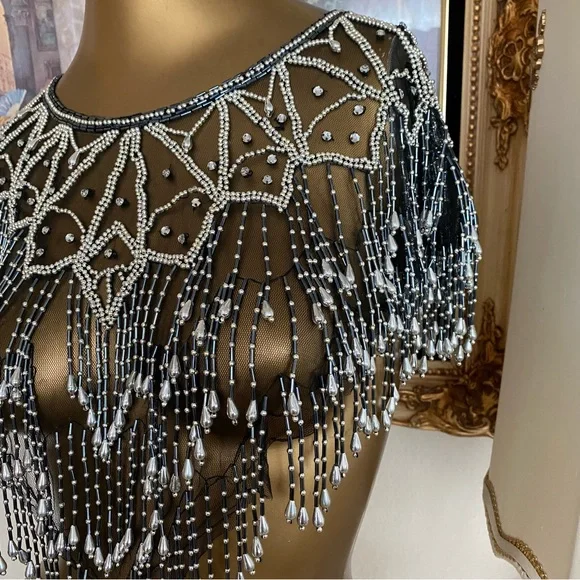 Vintage Beaded Shawl - Picture 2 of 7